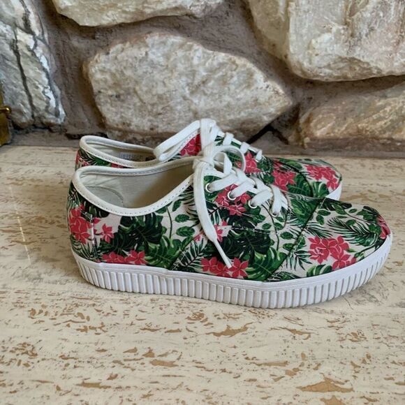 TOMS cordones Indio floral cancas sneaker womens - Picture 2 of 10